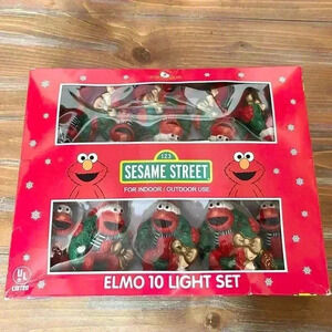 Vintage Kurt Alder 1998 Sesame Street Elmo 10 Decorative Christmas String Lights